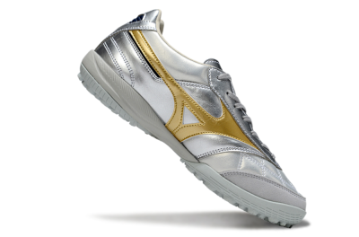 Men's Mizuno Morelia Neo 4 TF Football Shoes - Silver/Gold/Black