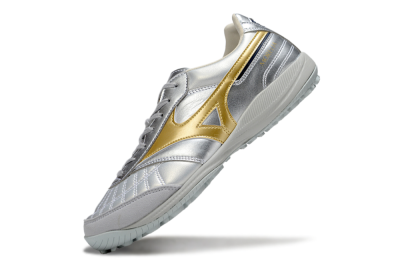 Men's Mizuno Morelia Neo 4 TF Football Shoes - Silver/Gold/Black