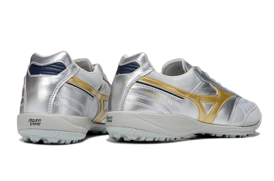 Men's Mizuno Morelia Neo 4 TF Football Shoes - Silver/Gold/Black