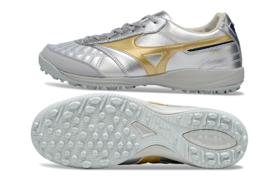 Men's Mizuno Morelia Neo 4 TF Football Shoes - Silver/Gold/Black