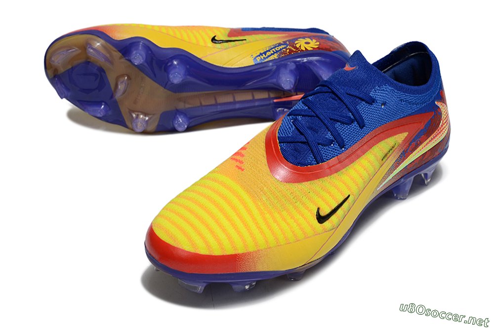Men's Nike Phantom 6 Elite Low FG Football Boots - Yellow/Red/Blue 3