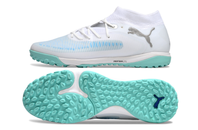 Men's Puma Future 8 Ultimate TF Football Shoes - White/Silver/Blue