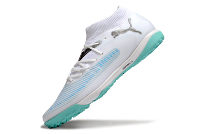 Men's Puma Future 8 Ultimate TF Football Shoes - White/Silver/Blue