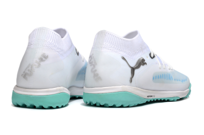 Men's Puma Future 8 Ultimate TF Football Shoes - White/Silver/Blue