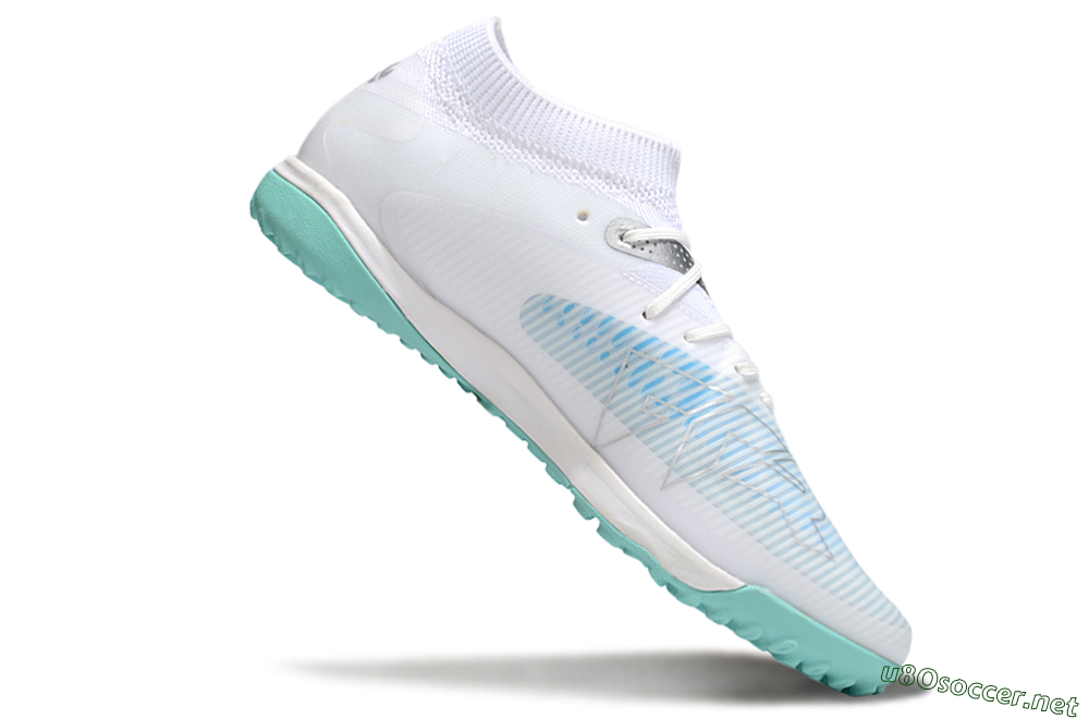 Men's Puma Future 8 Ultimate TF Football Shoes - White/Silver/Blue 4