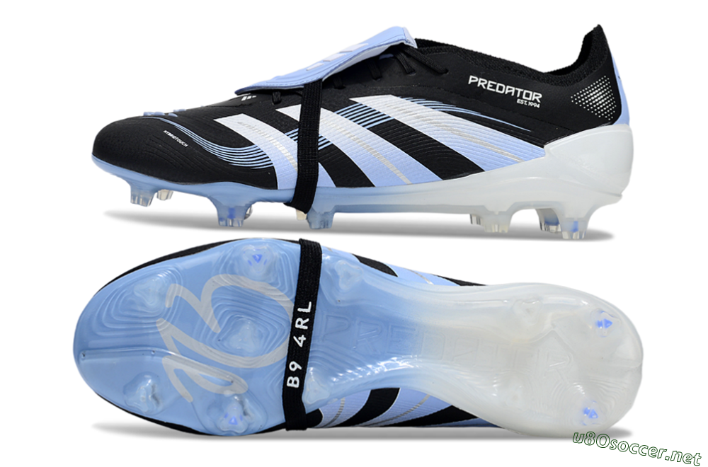 Men's Adidas Predator 25 Elite Foldover Tongue FG Football Boots - Black/Jade/White 1