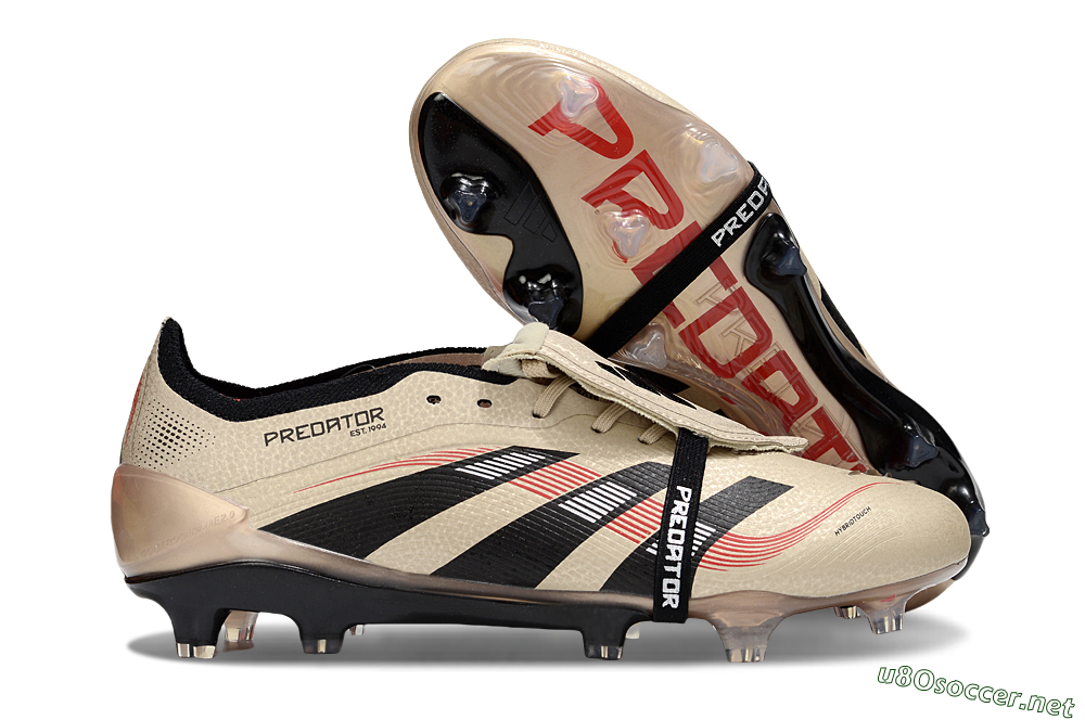 Men's Adidas Predator 25 Elite Foldover Tongue FG Football Boots - Gold/Black/White 2