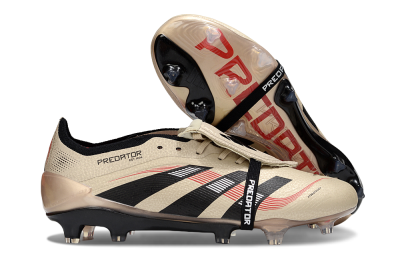 Men's Adidas Predator 25 Elite Foldover Tongue FG Football Boots - Gold/Black/White