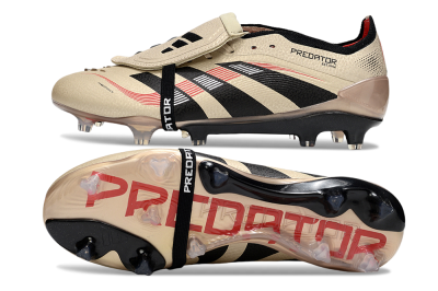 Men's Adidas Predator 25 Elite Foldover Tongue FG Football Boots - Gold/Black/White