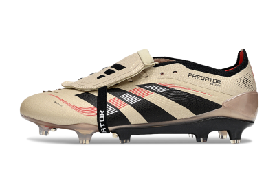 Men's Adidas Predator 25 Elite Foldover Tongue FG Football Boots - Gold/Black/White