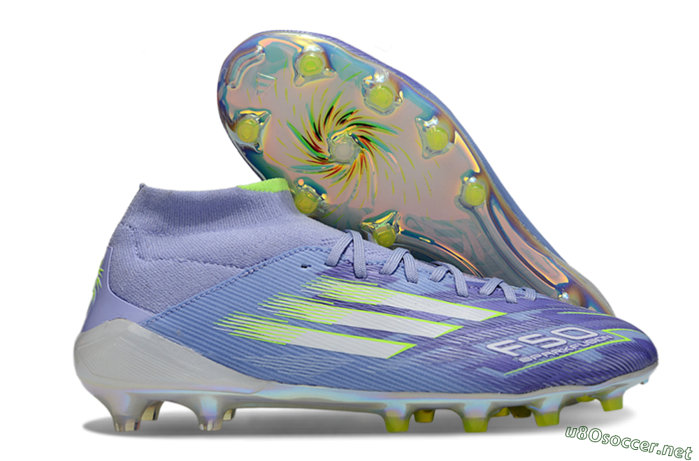 Men's Adidas F50 Elite Mid FG Football Boots - Blue/Silver/Gold 2