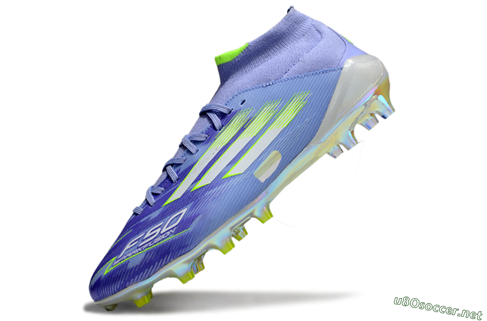 Men's Adidas F50 Elite Mid FG Football Boots - Blue/Silver/Gold 5