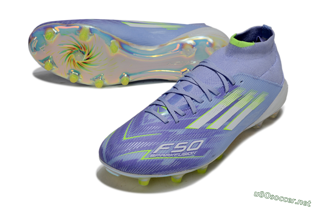 Men's Adidas F50 Elite Mid FG Football Boots - Blue/Silver/Gold 3