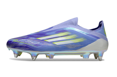 Men's Adidas F50 Elite Laceless SG Football Boots - Blue/Silver/Gold