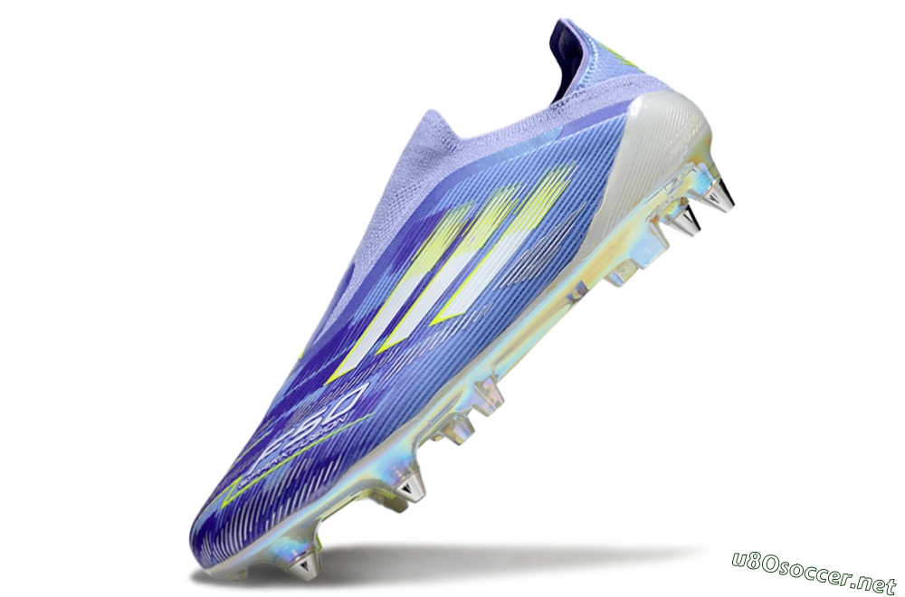 Men's Adidas F50 Elite Laceless SG Football Boots - Blue/Silver/Gold 5