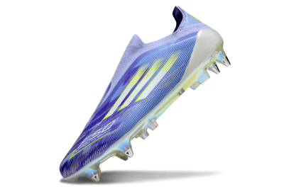 Men's Adidas F50 Elite Laceless SG Football Boots - Blue/Silver/Gold