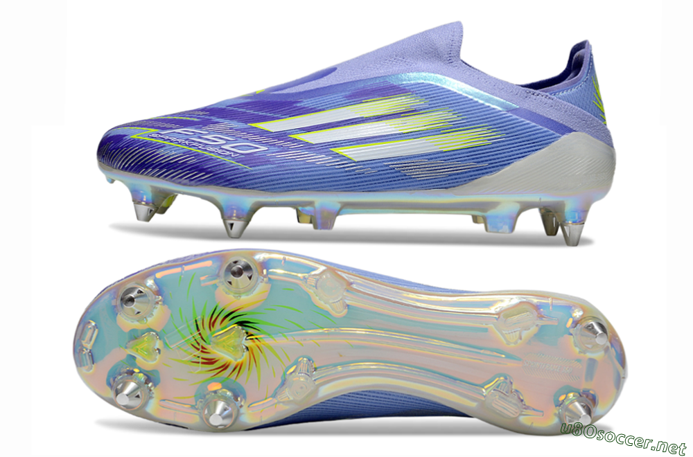 Men's Adidas F50 Elite Laceless SG Football Boots - Blue/Silver/Gold 1