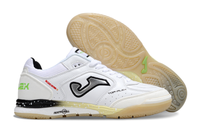 Men's Joma Top Flex IC Football Shoes - White/Silver/Yellow