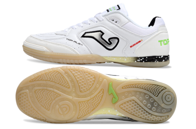 Men's Joma Top Flex IC Football Shoes - White/Silver/Yellow