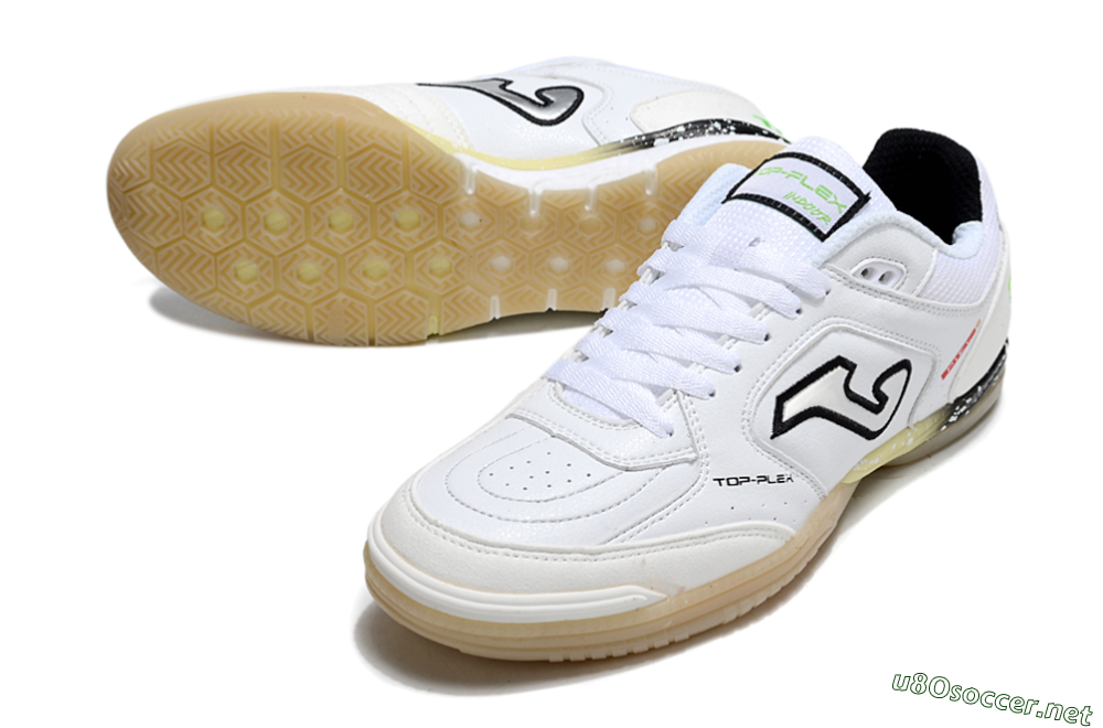 Men's Joma Top Flex IC Football Shoes - White/Silver/Yellow 3
