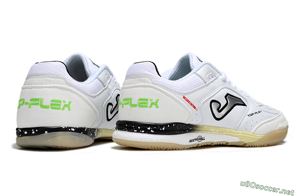 Men's Joma Top Flex IC Football Shoes - White/Silver/Yellow 6