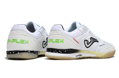 Men's Joma Top Flex IC Football Shoes - White/Silver/Yellow