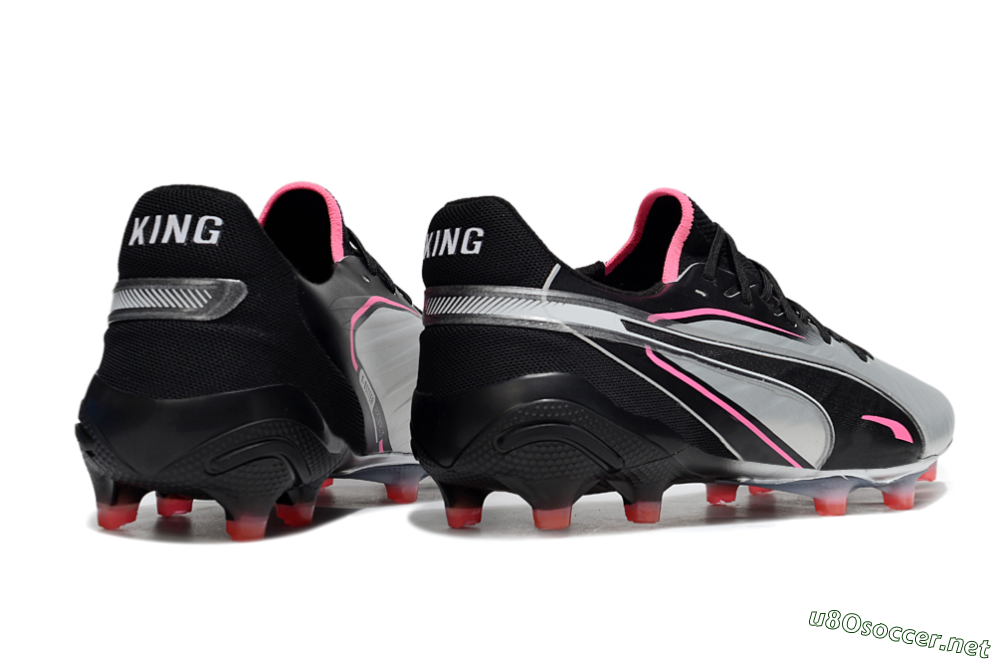 Men's Puma King Ultimate AG Football Boots - Silver/Black/Pink 6