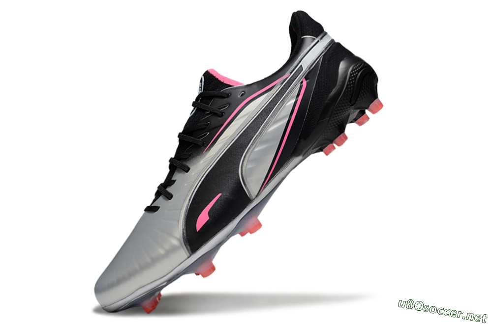 Men's Puma King Ultimate AG Football Boots - Silver/Black/Pink 5