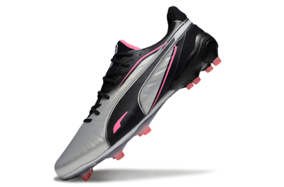 Men's Puma King Ultimate AG Football Boots - Silver/Black/Pink