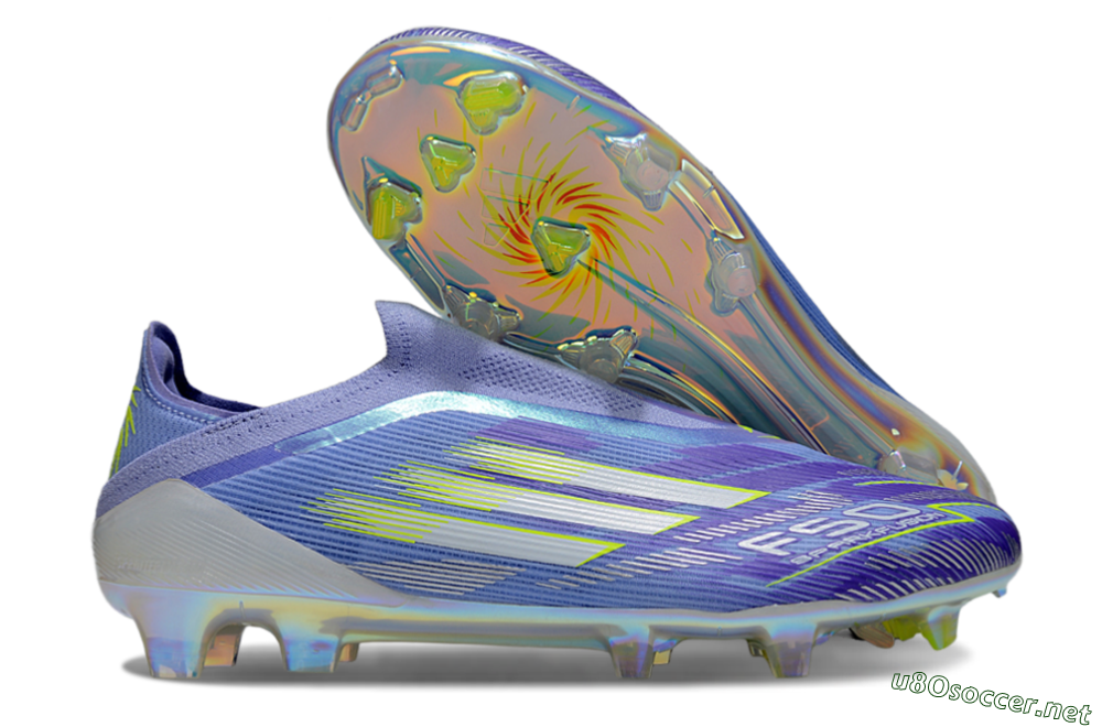 Unisex Adidas F50 Elite Laceless FG Football Boots - Blue/Silver/Gold 2
