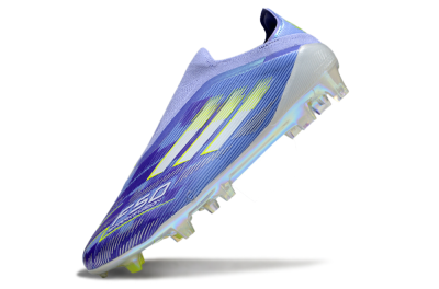 Unisex Adidas F50 Elite Laceless FG Football Boots - Blue/Silver/Gold