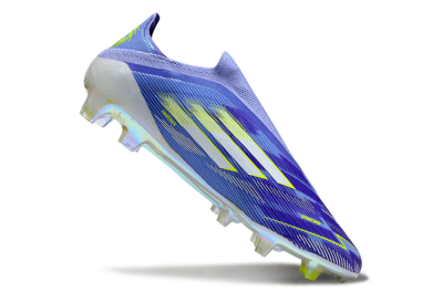 Unisex Adidas F50 Elite Laceless FG Football Boots - Blue/Silver/Gold