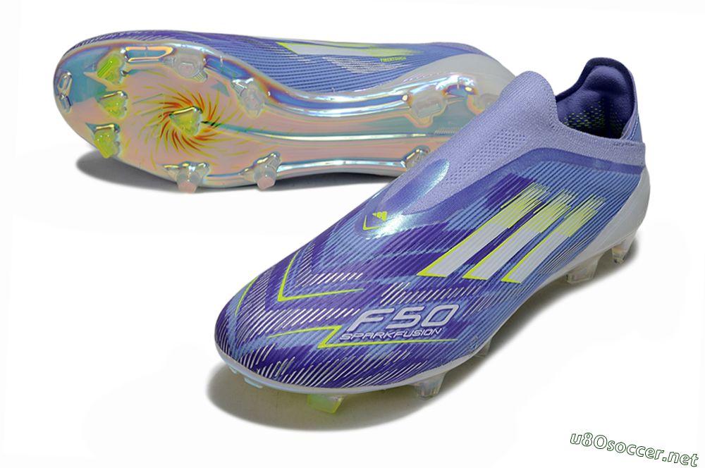 Unisex Adidas F50 Elite Laceless FG Football Boots - Blue/Silver/Gold 3