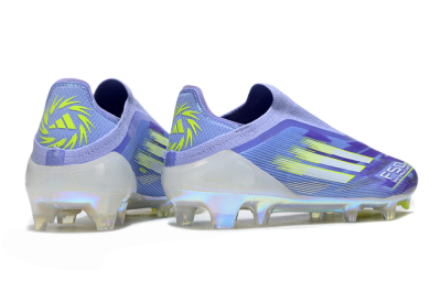 Unisex Adidas F50 Elite Laceless FG Football Boots - Blue/Silver/Gold