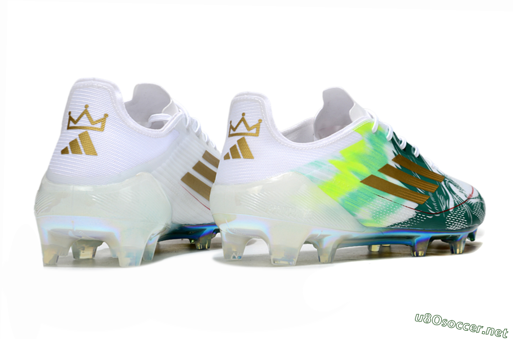 Unisex Adidas F50 Elite FG Football Boots - White/Green/Yellow 6