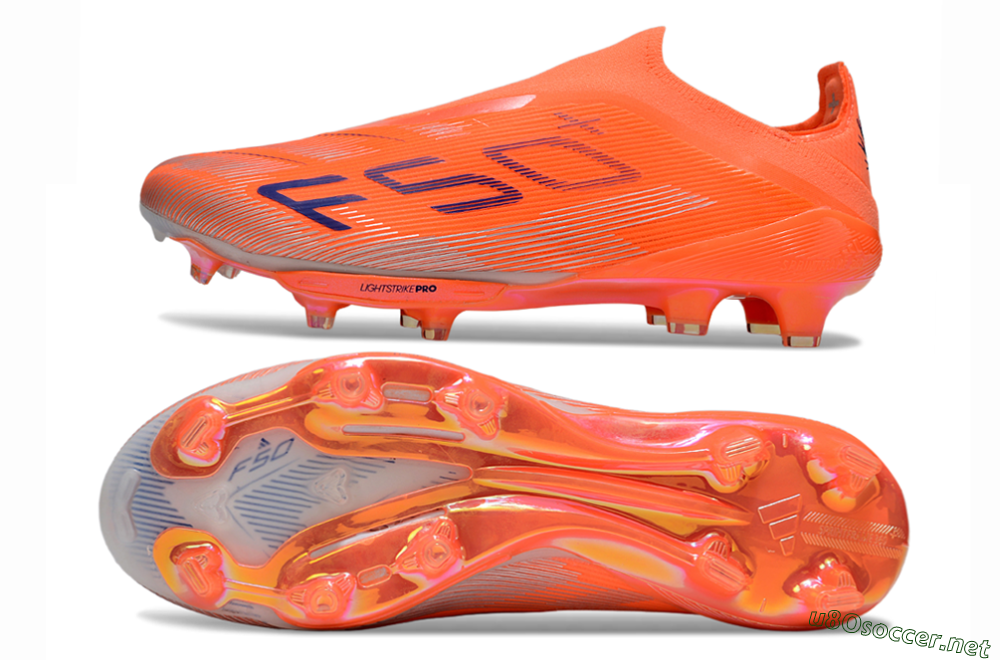 Men's Adidas F50+ Lightstrike Pro Laceless FG Football Boots - Red/Blue/Silver 1