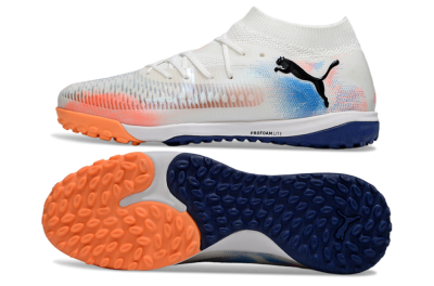 Men's Puma Future 8 Ultimate TF Football Shoes - Whtie/Blue/Red