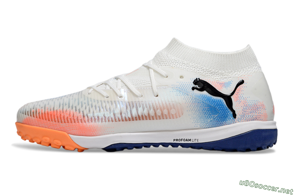 Men's Puma Future 8 Ultimate TF Football Shoes - Whtie/Blue/Red 0