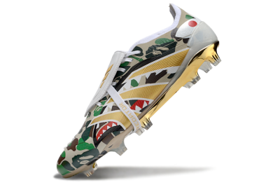 Unisex Adidas Predator 25 Elite Foldover Tongue FG Football Boots - Camo/White/Gold