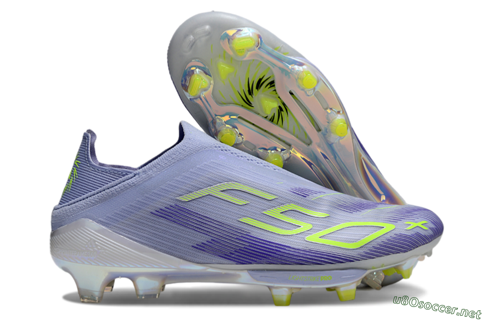 Unisex Adidas F50+ Lightstrike Pro Laceless FG Football Boots - Blue/Yellow/White 2