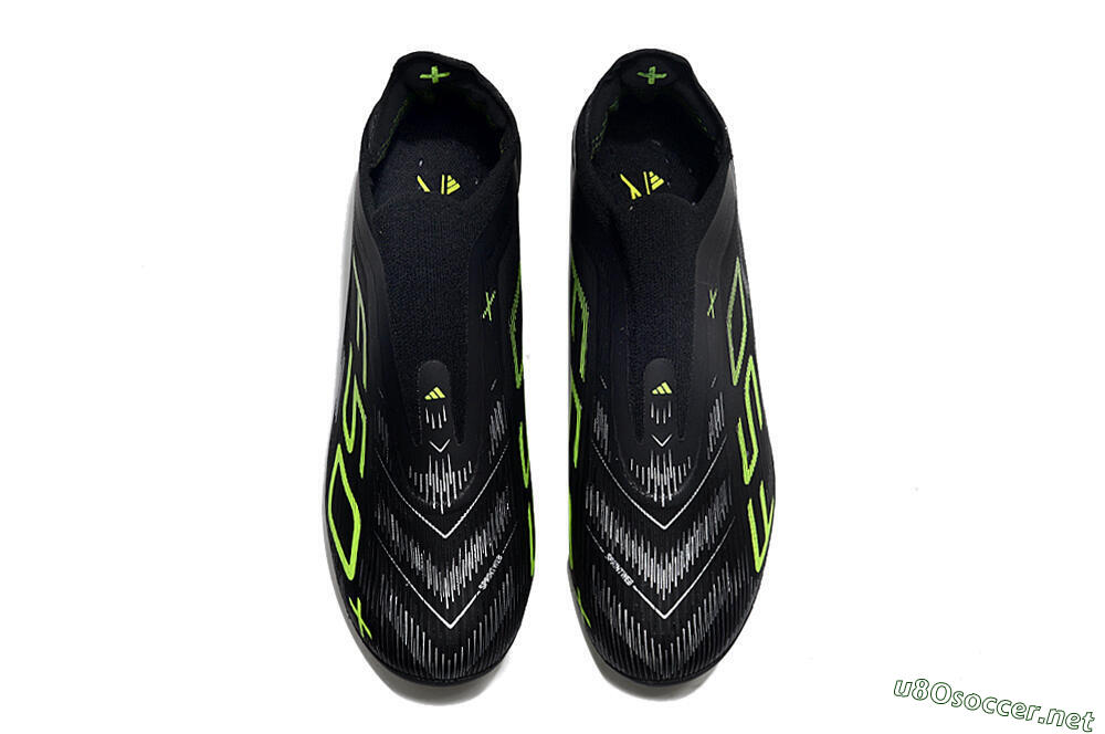 Unisex Adidas F50+ Lightstrike Pro Laceless FG Football Boots - Black/Silver/Yellow 4