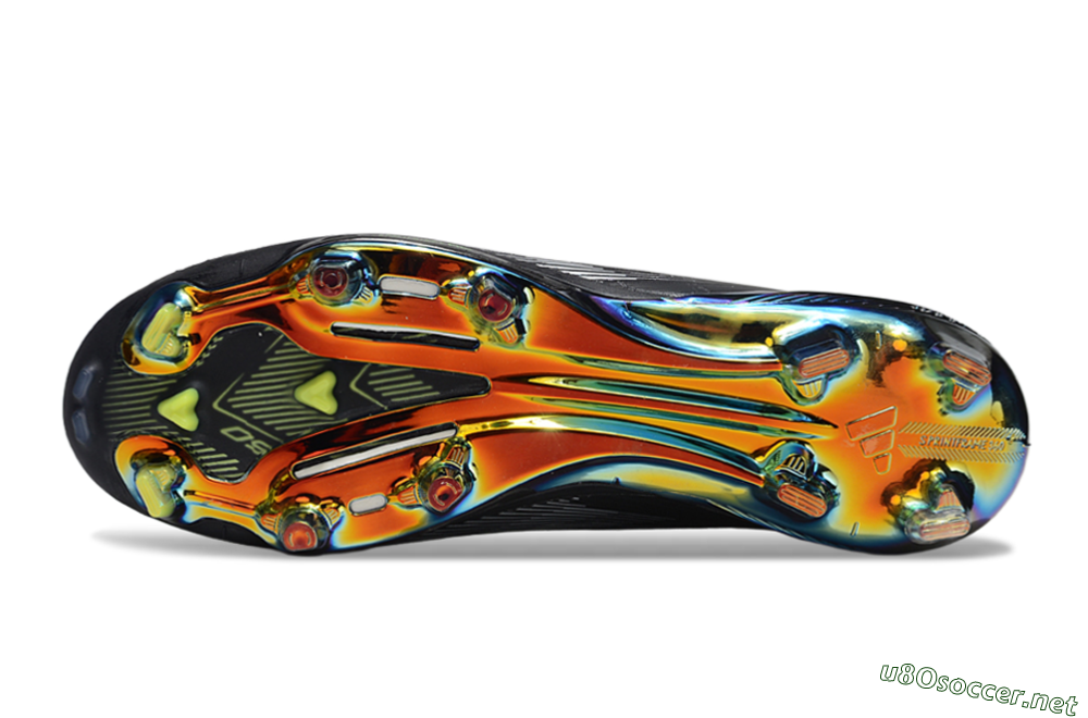 Unisex Adidas F50+ Lightstrike Pro Laceless FG Football Boots - Black/Silver/Yellow 6