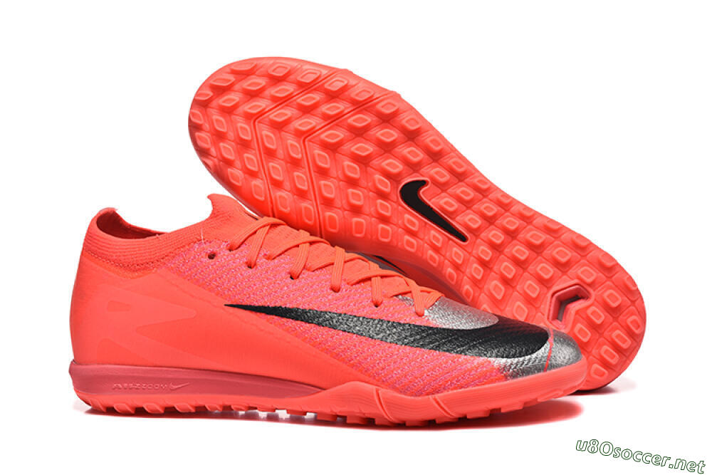 Men's Nike Air Zoom Mercurial Vapor 16 Elite TF Football Shoes - Red/Silver/Black 2