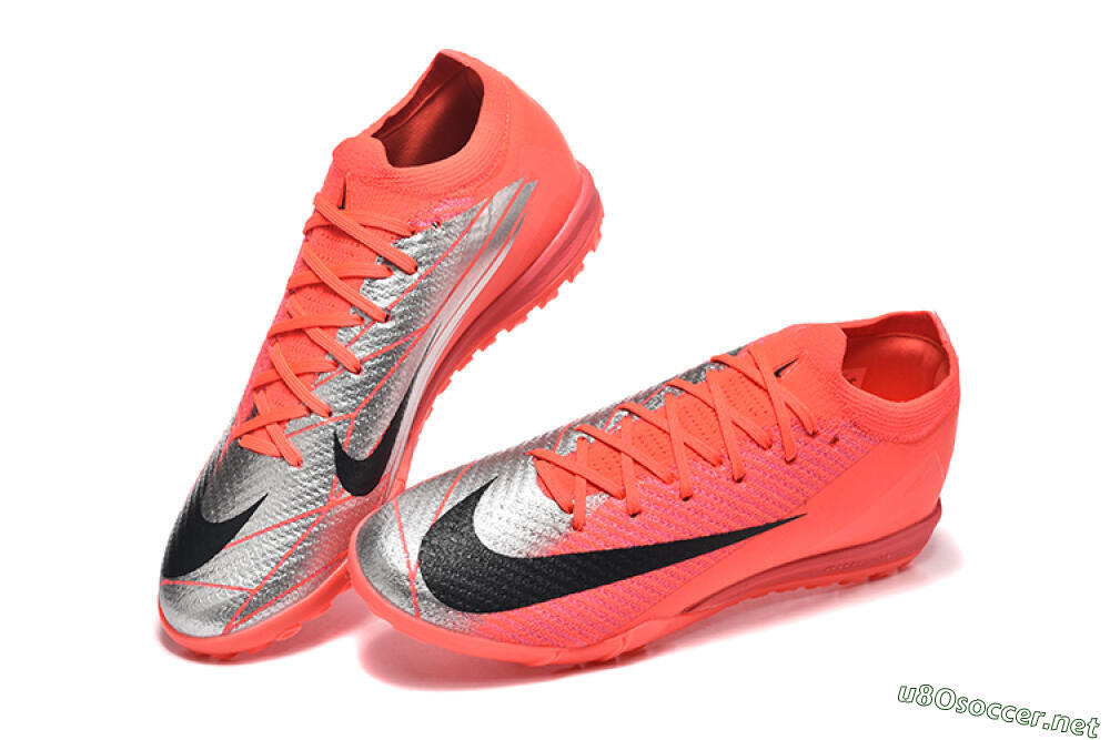 Men's Nike Air Zoom Mercurial Vapor 16 Elite TF Football Shoes - Red/Silver/Black 6