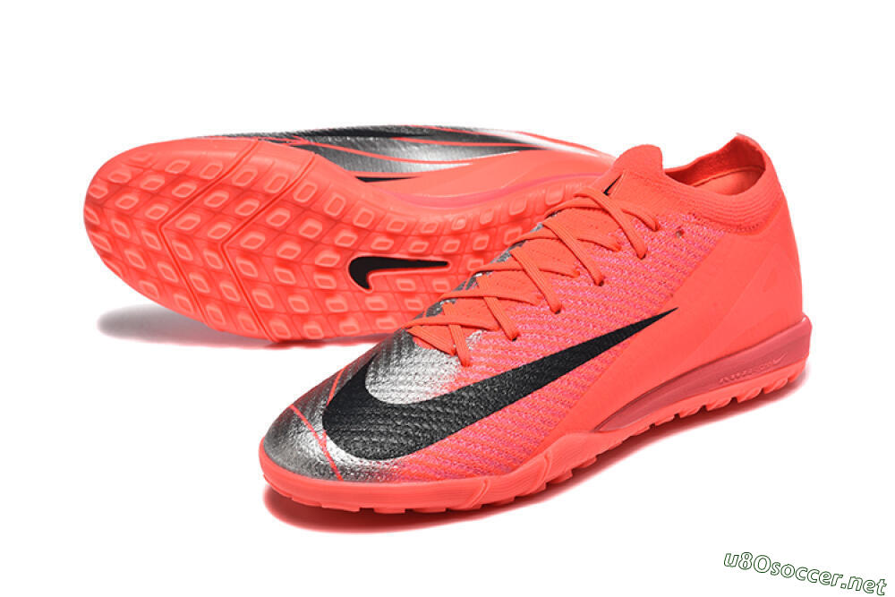 Men's Nike Air Zoom Mercurial Vapor 16 Elite TF Football Shoes - Red/Silver/Black 3