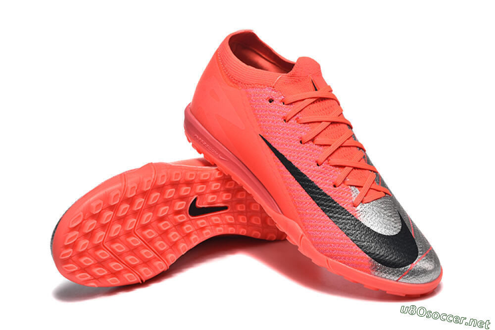 Men's Nike Air Zoom Mercurial Vapor 16 Elite TF Football Shoes - Red/Silver/Black 4