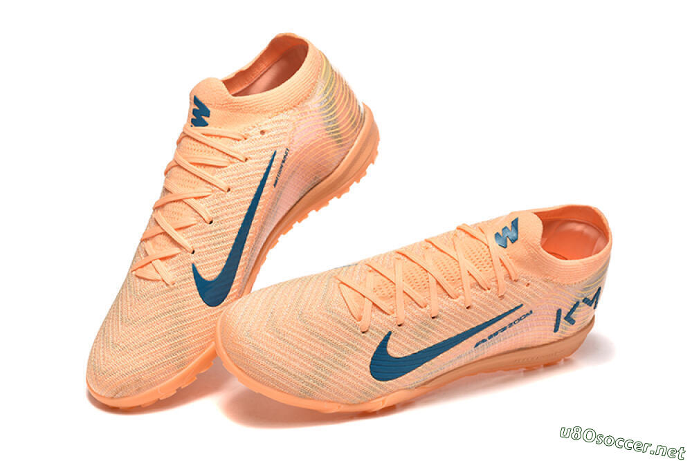 Men's Nike Air Zoom Mercurial Vapor 16 Elite TF Football Shoes - Pink/Blue/Yellow 6