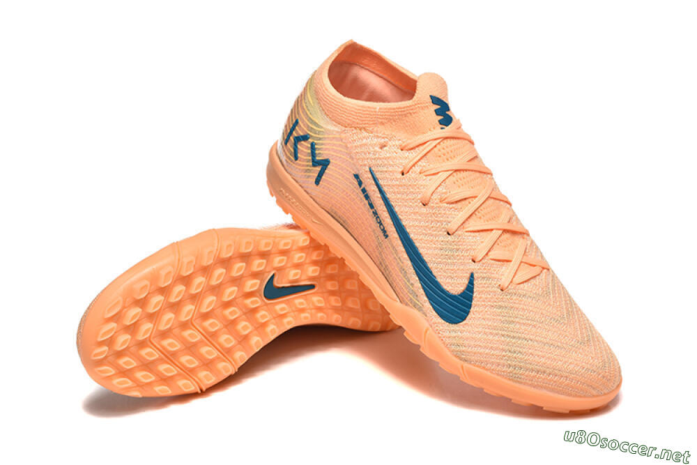 Men's Nike Air Zoom Mercurial Vapor 16 Elite TF Football Shoes - Pink/Blue/Yellow 4