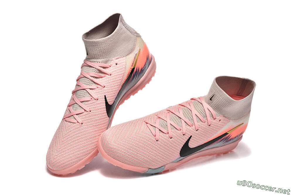 Men's Nike Air Zoom Mercurial Superfly 10 Elite TF Football Shoes - Pink/Black/Gold 6