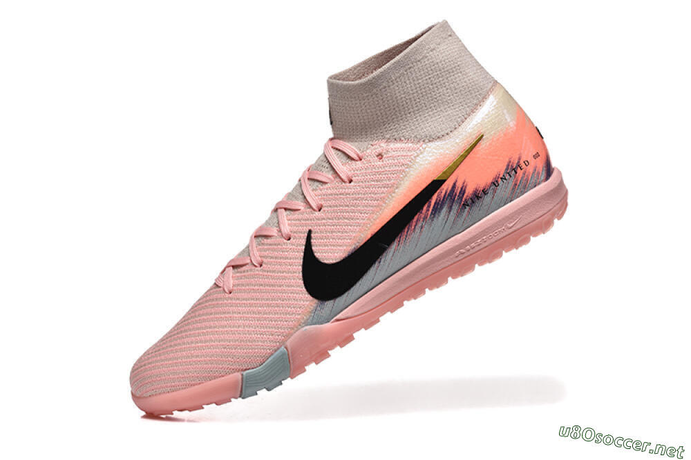 Men's Nike Air Zoom Mercurial Superfly 10 Elite TF Football Shoes - Pink/Black/Gold 8